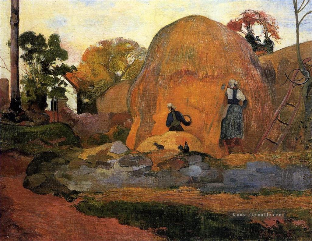 Gelb Hay Ricks Messe Ernte Beitrag Impressionismus Primitivismus Paul Gauguin Ölgemälde